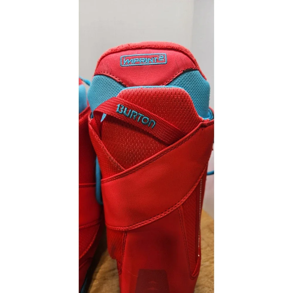 Burton Rampant Snowboard Boots Mens Red Blue Lace Up Freestyle Park Riding